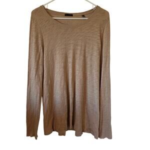 ATM Slub Jersey Long Sleeve Destroyed Wash Tee Womens Large Tan